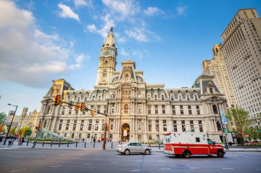 Philadelphia, Pennsylvania, ABD 'de şehir merkezi silueti 