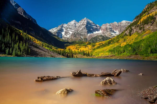 Landschaftsbild Von Maroon Glocke Colorado Usa Herbstsaison — Stockfoto