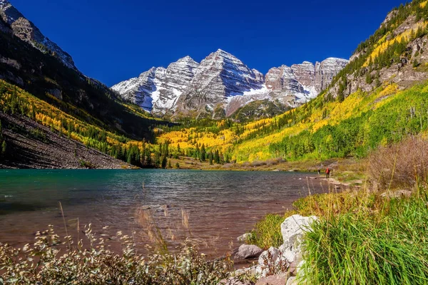 Landschaftsbild Von Maroon Glocke Colorado Usa Herbstsaison — Stockfoto