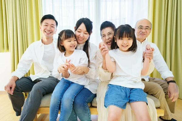 Foto Grupo Família Gerações Sala — Fotografia de Stock