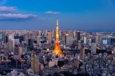 Merkez Tokyo ve Tokyo Kulesi (9 fotoğraf sabahtan akşama kadar aynı yerde) 