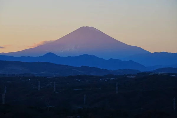 Vista Serale Del Fuji Shonandaira — Foto Stock