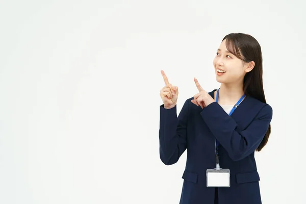 Jong Aziatisch Zakenvrouw Een Wijzen Pose — Stockfoto