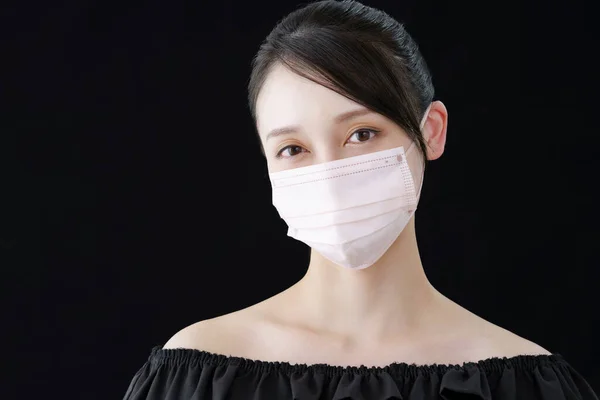 Woman Wearing Mask Color Close Skin Color — Stock Photo, Image