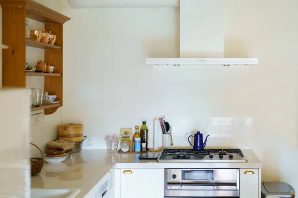 Bright Kitchen White Walls Apartment — Φωτογραφία Αρχείου