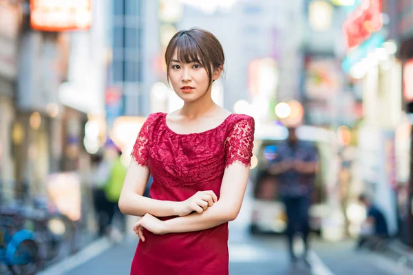 Portrait Young Woman Downtown — Foto de Stock