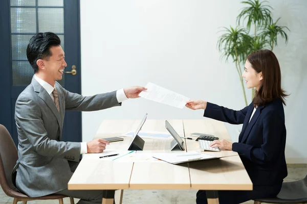 Business People Who Desk Work Office — Stock fotografie