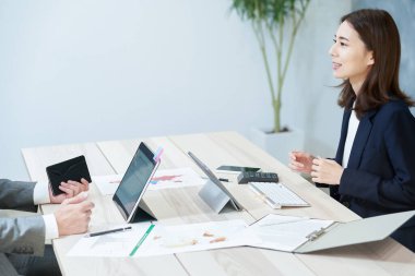 Business people who do desk work at office