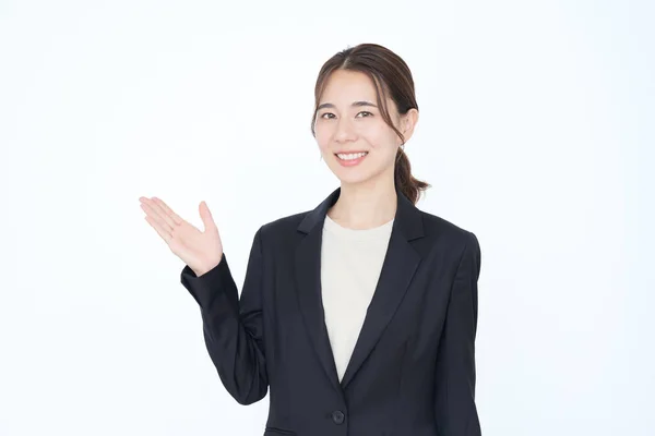 Asian Business Woman Doing Hand Sign — Stock Photo, Image