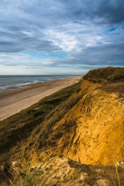 Alman Kuzey Denizi adası Sylt 'de dikey kumullar.