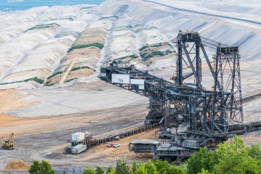 Huge excavator in the lignite opencast mine in the Rhine area in Germany