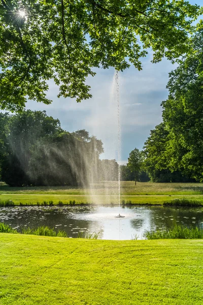 Brunnen Einem Park Park Branitz Cottbus — Stockfoto