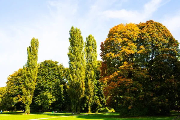 Torre China Jardín Inglés Munich Otoño —  Fotos de Stock