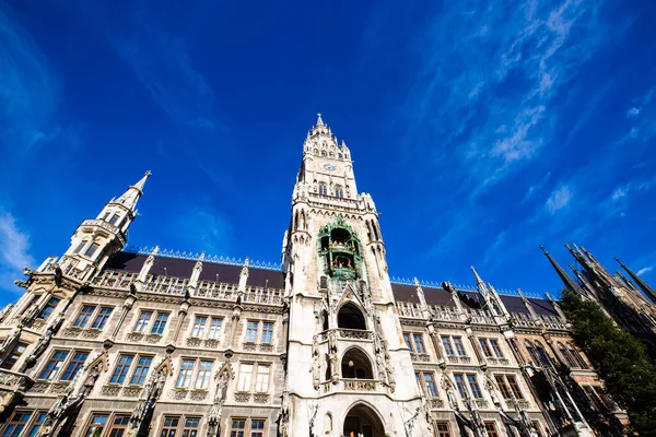 Town Hall Munich Autumn Clear Blue Sky — Stock Photo, Image