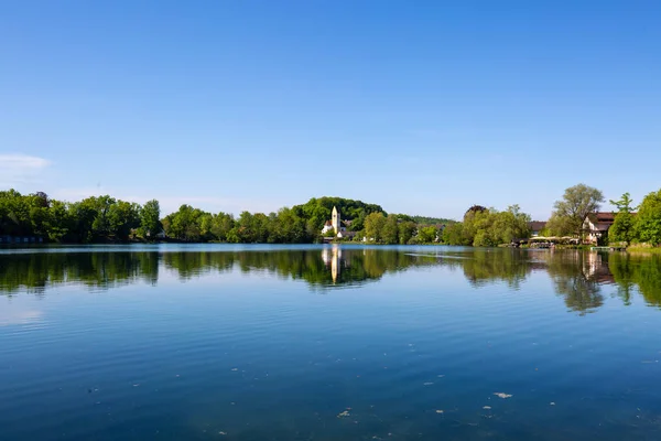 Iglesia Wesslinger Ver Hora Verano Biotopo Reserva Natural —  Fotos de Stock