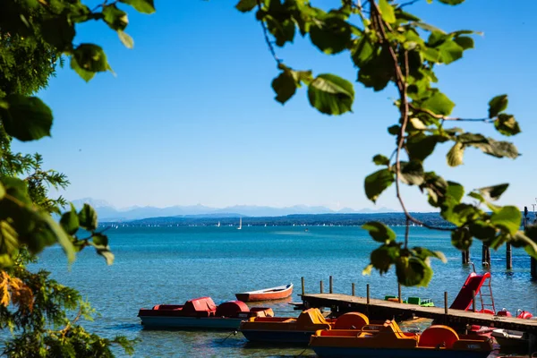 Ammersee Summer Pedal Boats Steamboat — ストック写真