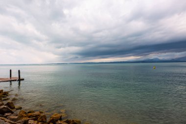 Garda Gölü 'nde kötü hava, Garda Gölü' nde fırtına.