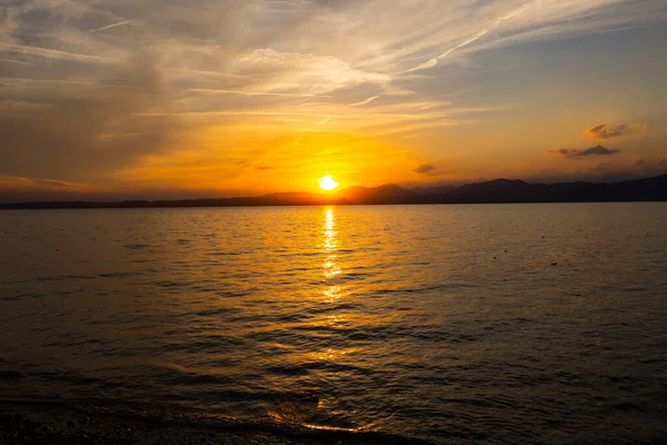 Захід Сонця Бардоліно Озері Гарда Романтика — стокове фото