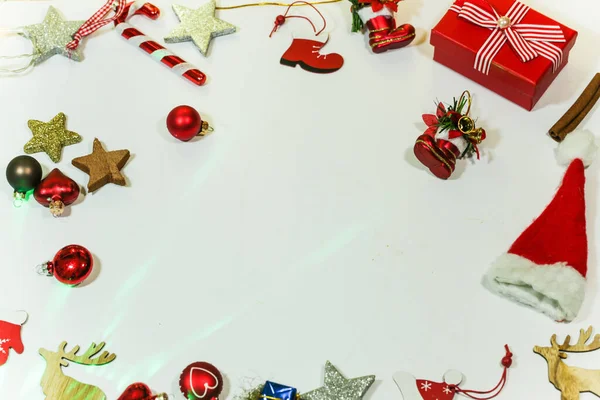 White Background Christmas Christmas Decorations Edge — Stock Photo, Image