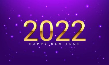 Mutlu yeni 2022 yılı Işıklı zarif altın metin