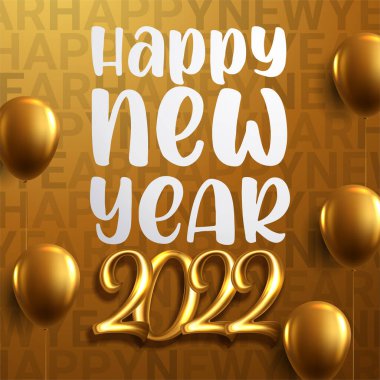 Mutlu yıllar 2022 Poster Vektörü