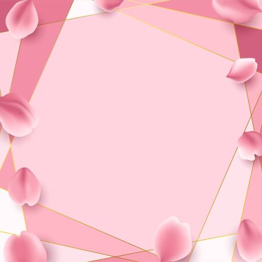 Pembe arka plana düşen gül yaprakları
