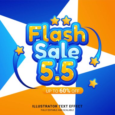 5.5 Alışveriş Günü Flash Satış Sancak Şablonu Tasarımı