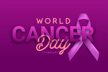 Dünya Kanser Farkındalık Günü konsepti afişi