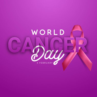 Dünya Kanser Farkındalık Günü konsepti afişi