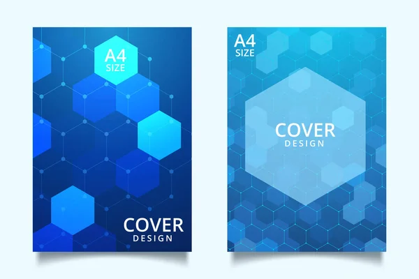 Abstract Technology Cover Hexagon Elements — Stock Vector