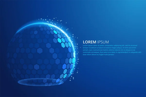 Bubble Shield Futuristische Vektorillustration Auf Blauem Hintergrund lizenzfreie Stockillustrationen