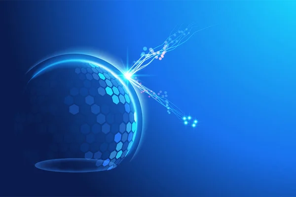 Bubble Shield Futuristische Vektorillustration Auf Blauem Hintergrund Stockvektor