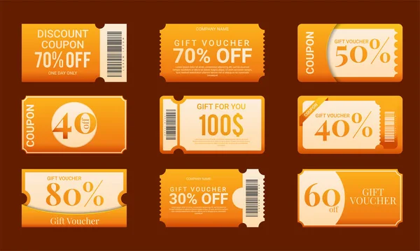 Set Template Coupon Vector Illustration — Wektor stockowy