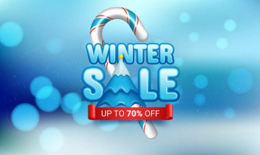 Winter sale product banner. Vector Illustration