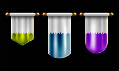 pennant flags different shapes. Vector Illustration