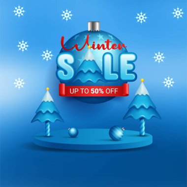 Kış satış vektör pankartı tasarımı