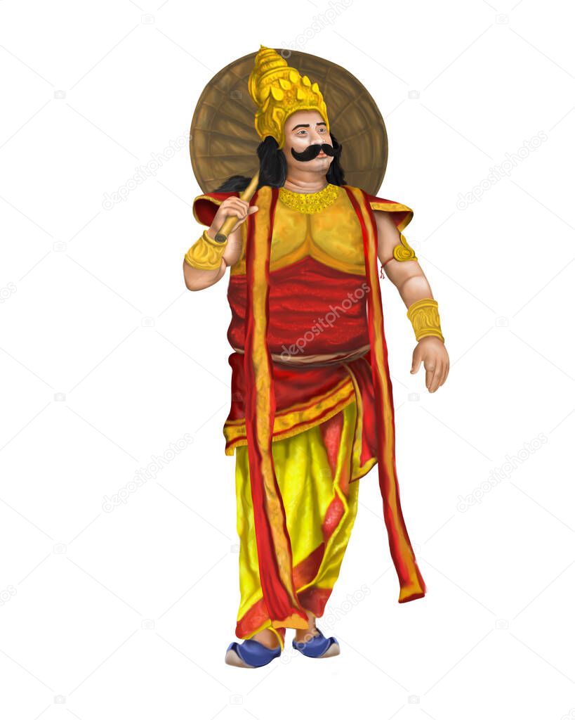 King Mahabali in Onam traditional festival background showing culture of Kerala, South India