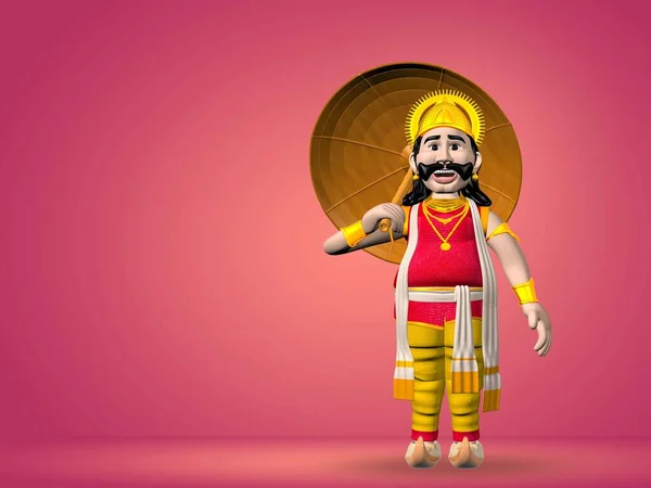 Rey Mahabali Onam Fondo Festival Tradicional Que Muestra Cultura Kerala — Foto de Stock