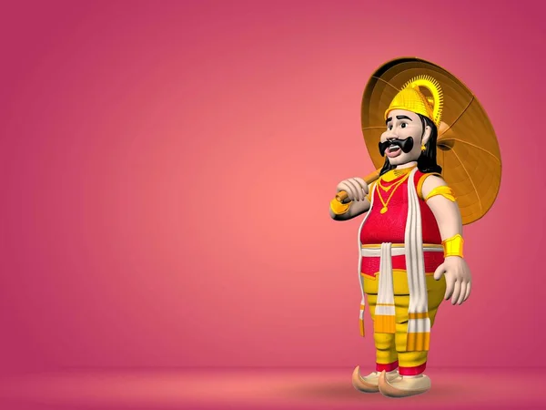 Koning Mahabali Onam Traditionele Festival Achtergrond Tonen Cultuur Van Kerala — Stockfoto