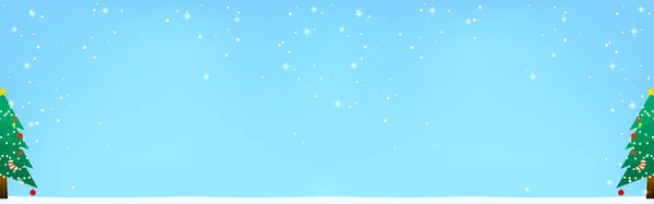 Рождественская Елка Сверкающий Фон Снегопада Широкий Размер — стоковый вектор
