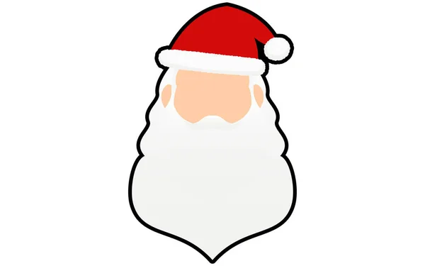 Grand Père Père Noël Icône Visage Avec Frontière — Image vectorielle