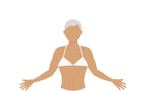 Bodybuilder Senior Woman Hands Outstretched — Stock Vector