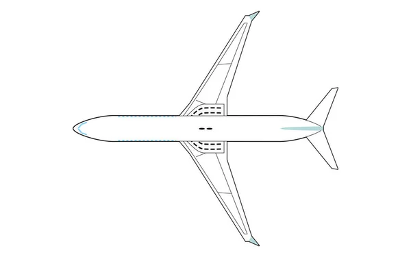Modelo Avião Simples Fundo Branco — Vetor de Stock