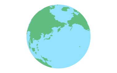 Beyaz Arkaplanda Dünya (Avrasya ve Pasifik Okyanusu)
