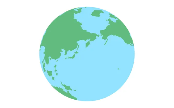 白色背景的地球 欧亚和太平洋 — 图库矢量图片