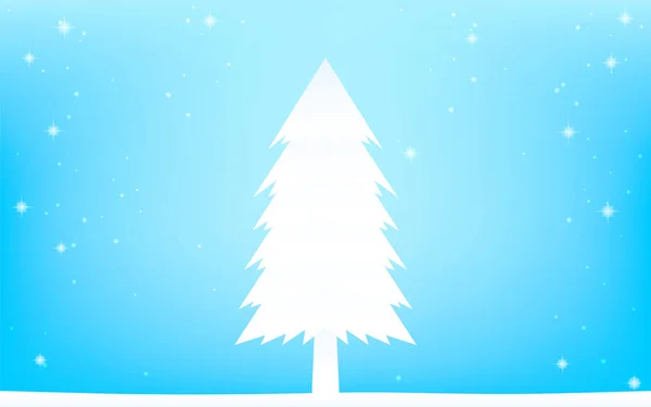 Bianco Natale Abeti Bianchi Neve Scintillante Che Cade Sullo Sfondo — Vettoriale Stock