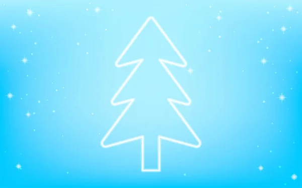 Natal Putih Pohon Cemara Putih Dan Salju Yang Berkilau Jatuh - Stok Vektor