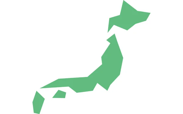 Prosta Zielona Mapa Japonia — Wektor stockowy