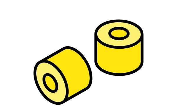 Žluté Jednoduché Kolo Isometrie Ikona Skateboard Díly — Stockový vektor
