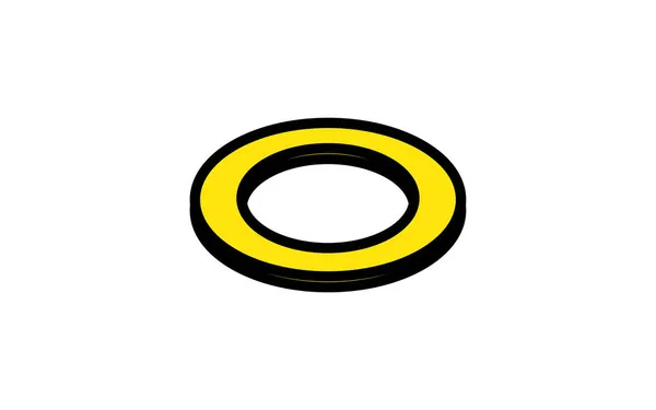 Icono Amarillo Simple Arandela Isométrica Partes Esqueléticas — Archivo Imágenes Vectoriales